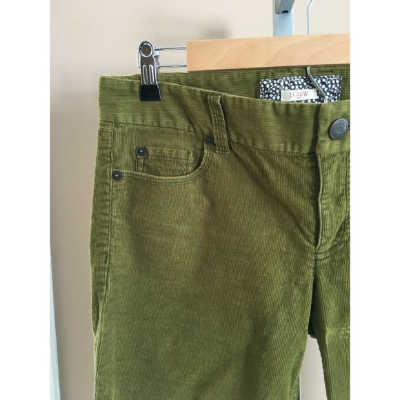 J Crew Bootcut Corduroy Pants Green 6S Stretch Fall Winter Casual 34 Inch Waist - Picture 3 of 6